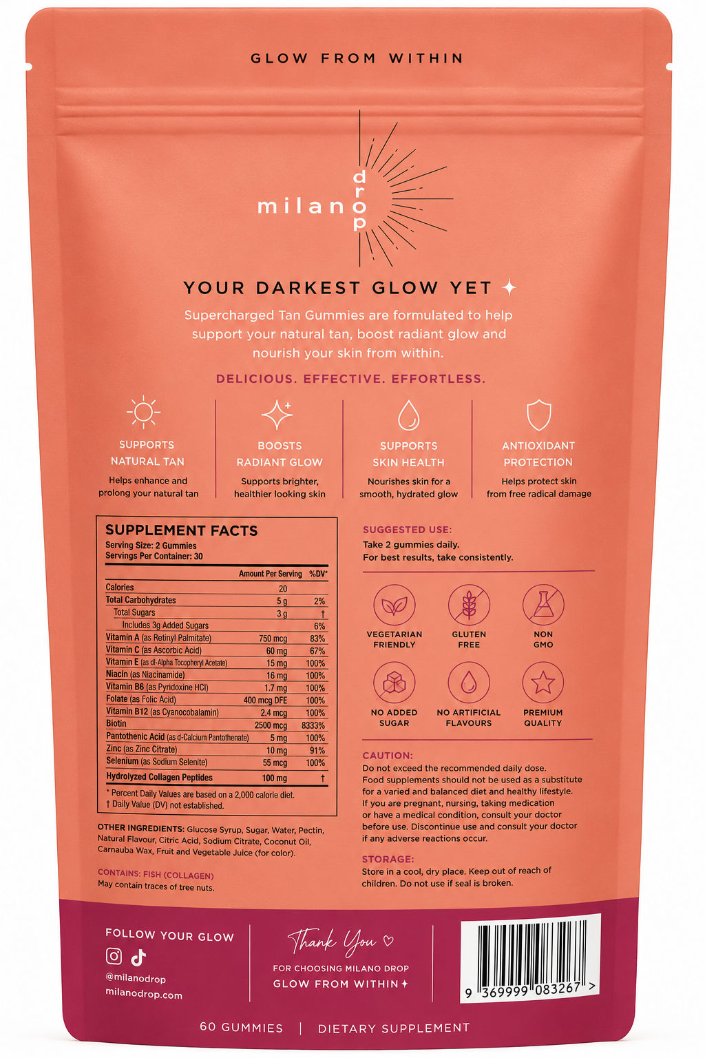 Ultra Dark Tanning Gummies (NEW! LIMITED STOCK PREORDER ETA 25 JUNE)